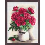 AN 10377 Tapestry aida - Captivating peonies