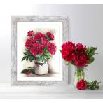 S 10377 Cross stitch pattern for smartphone - Captivating peonies