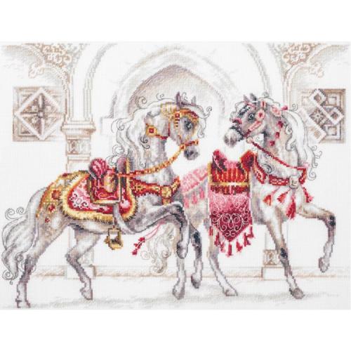 MN 220-424 Cross stitch kit - Royal horses