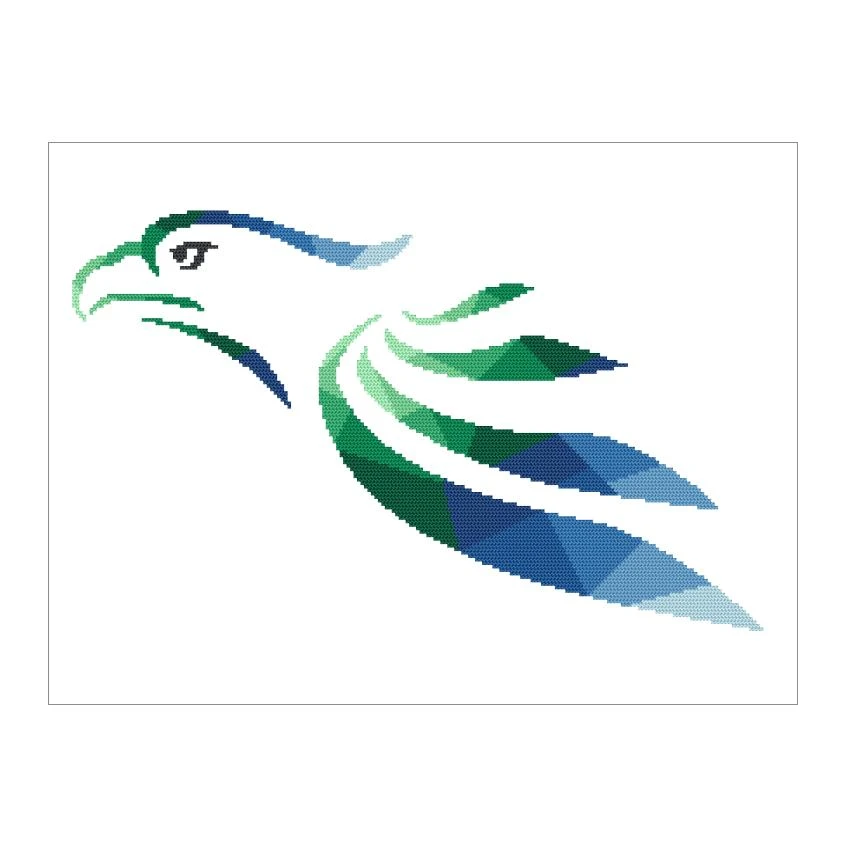 Cross stitch pattern for a phone - Eagle painted with wind