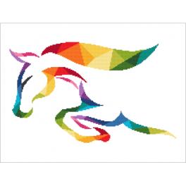 W 10720 Cross stitch pattern PDF - Horse painted with a rainbow