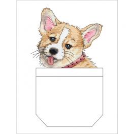 S 10380 Cross stitch pattern for smartphone - Doggy in a pocket