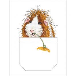 GC 10378 Printed cross stitch pattern - Guinea pig in a pocket