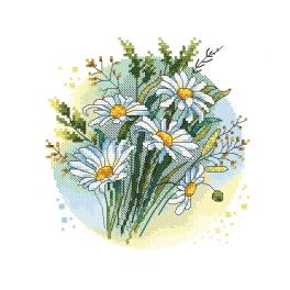 W 10383 Cross stitch pattern PDF - Delicate daisies