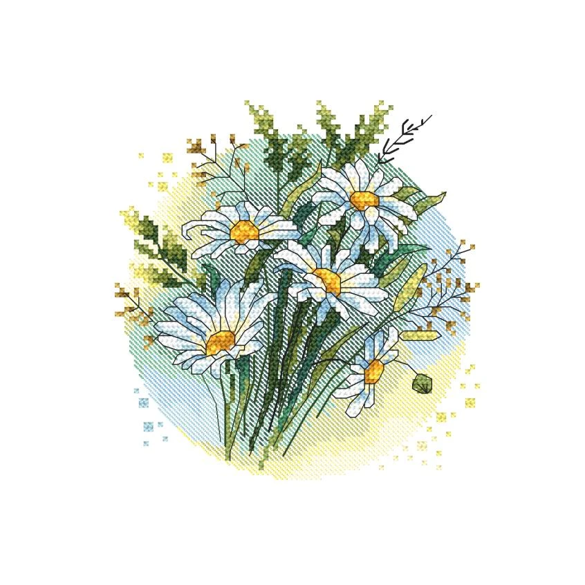 Cross stitch pattern for smartphone - Delicate daisies