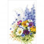 GC 10506 Printed cross stitch pattern - Bouquet with delphiniums