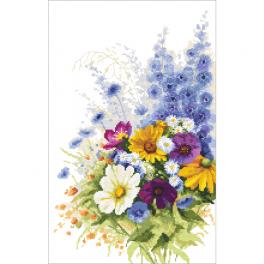 AN 10506 Tapestry aida - Bouquet with delphiniums