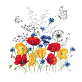 W 10508 Cross stitch pattern PDF - Poppy meadow
