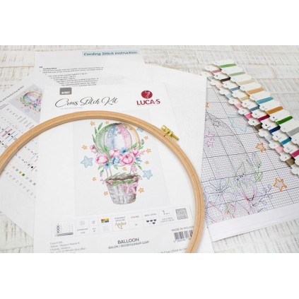 LS B7007 Cross Stitch Kit - Balloons and Roses