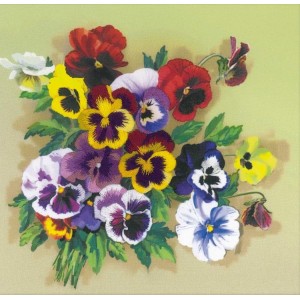 RIO 0059PT Flat stitch kit - Pansies