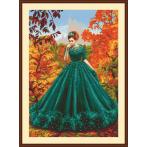 GC 10724 Printed cross stitch pattern - Lady of autumn reverie