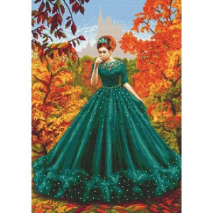 S 10724 Cross stitch pattern for smartphone - Lady of autumn reverie