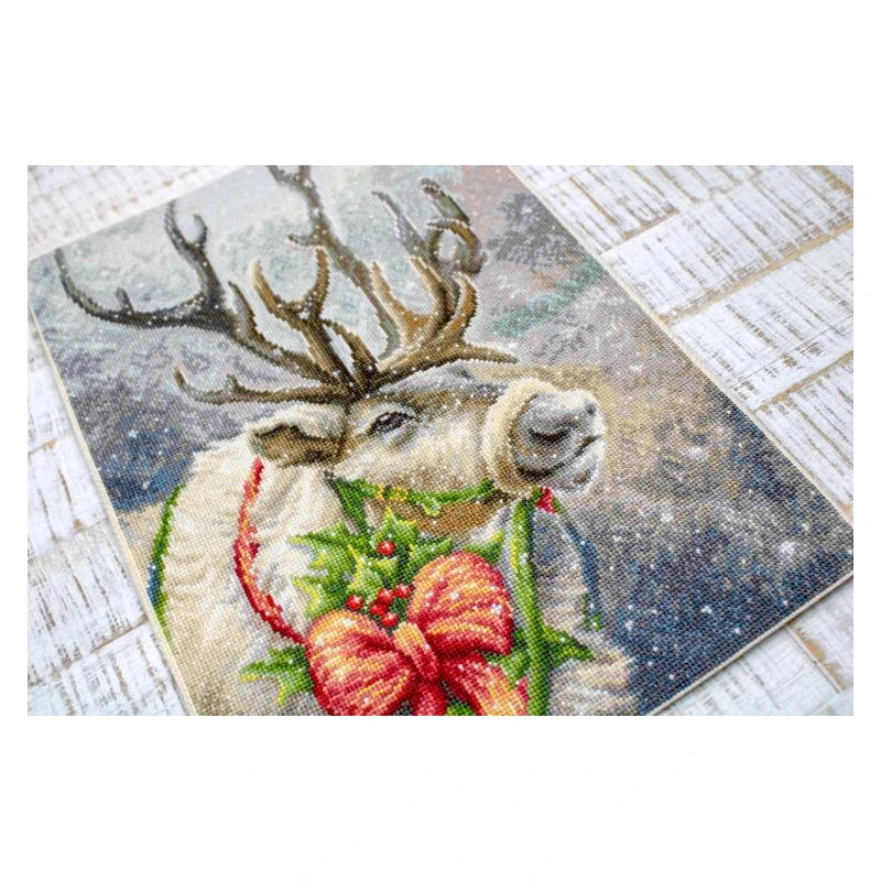 Deer Santa Cross Stitch Ornament Kit – gather here online