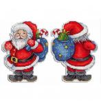 MP R-584 Cross stitch kit - Pendant - Merry Santa