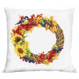 ZU 10514-01 Cross stitch kit - Cushion with an autumn wreath