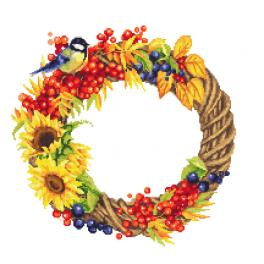 S 10514 Cross stitch pattern for smartphone - Autumn wreath