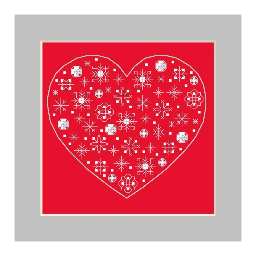 Cross stitch pattern for smartphone - Postcard - Heart