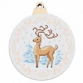 S 10399 Cross stitch pattern for smartphone - Christmas ball with a reindeer