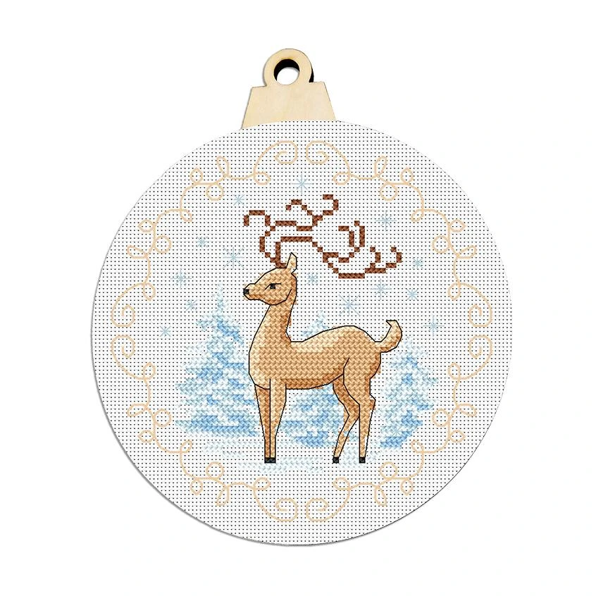 Cross stitch pattern for smartphone - Christmas ball with a reindeer