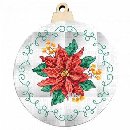 S 10398 Cross stitch pattern for smartphone - Christmas ball with poinsettia