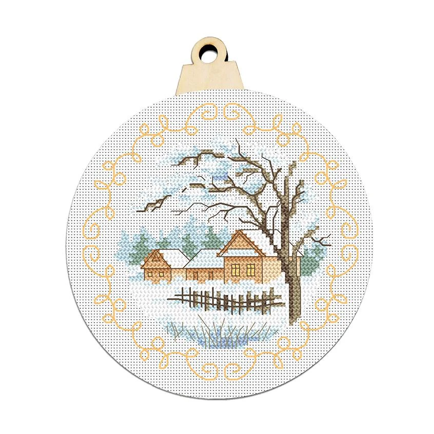 Cross stitch pattern for smartphone - Christmas ball with a view
