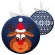 Cross stitch pattern for smartphone - Christmas ball-disc with Rudolf