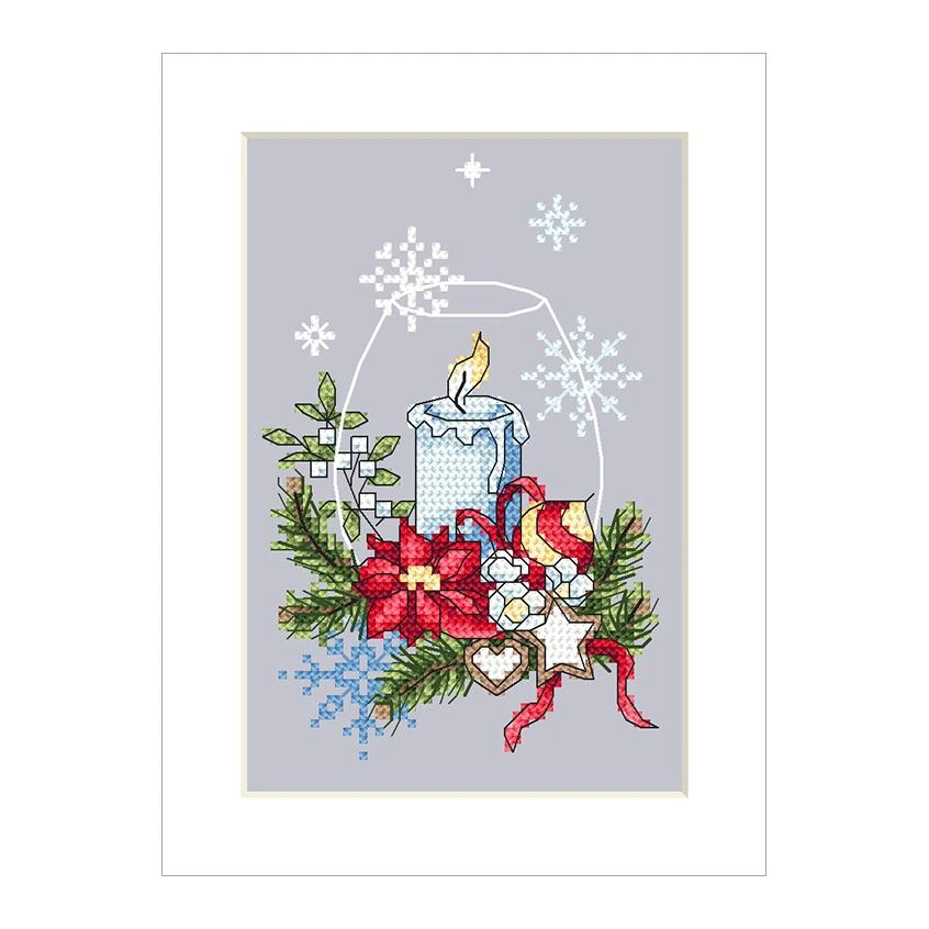 Cross stitch pattern for smartphone - Christmas card - Candle