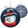 Cross stitch pattern for smartphone - Christmas ball-disc with a snowman
