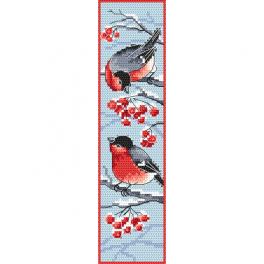 S 10388 Cross stitch pattern for smartphone - Bookmark with bullfinches