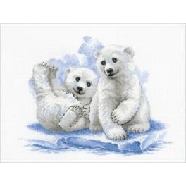 RIO 2043 Cross stitch kit with yarn - Bear cubs on ice