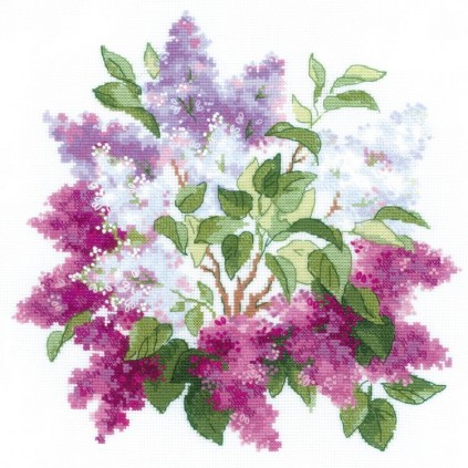 Rio 2030 Cross Stitch Kit With Yarn - Lilac Blossoms