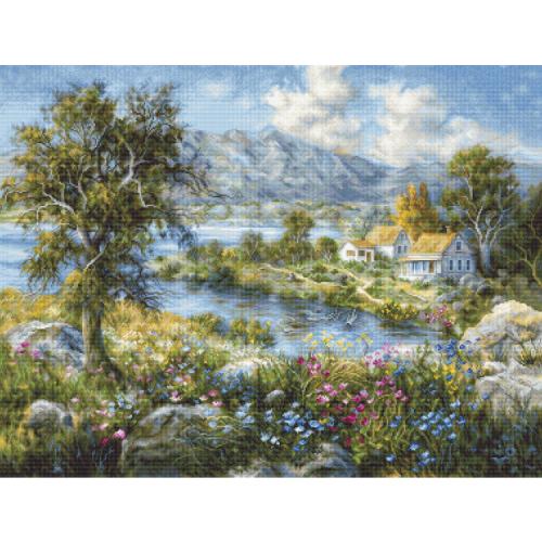 LS B615 Cross stitch kit - Enchanted cottage