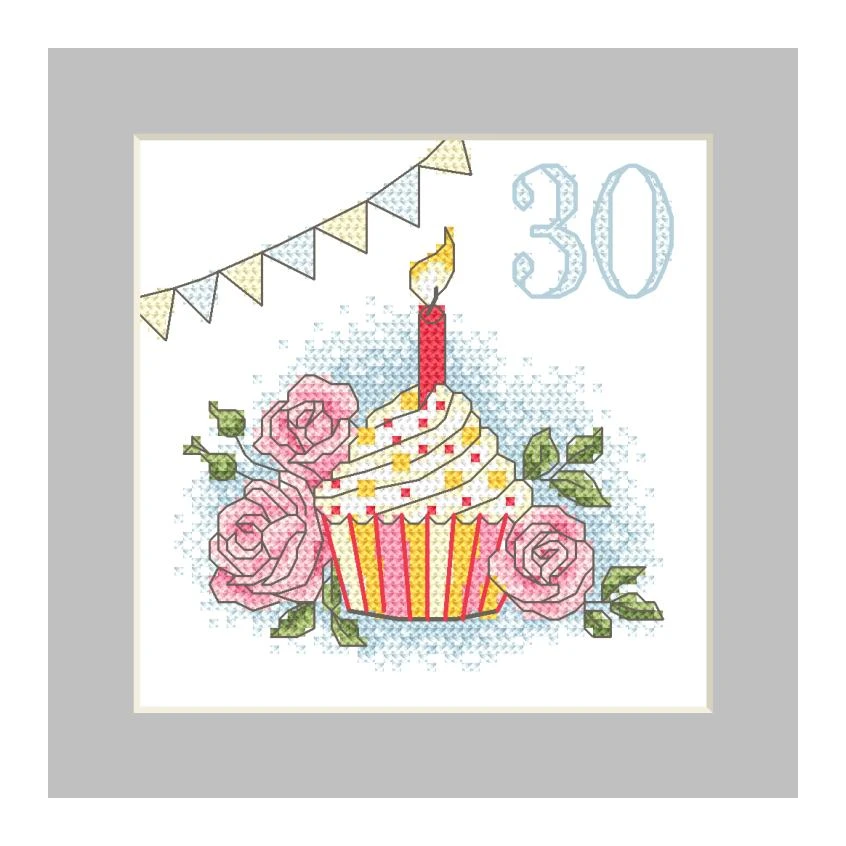 Cross stitch pattern for smartphone - Birthday card - Muffin