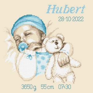 GC 10801 Cross stitch pattern on paper - Birth certificate - Boy's dream