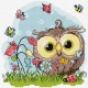 LS B1401 Cross stitch kit - Happy owl