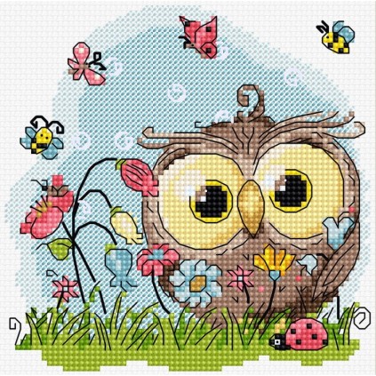 LS B1401 Cross stitch kit - Happy owl