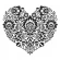 Cross stitch pattern for smartphone - Ethnic heart black and white