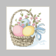 ZU 10813 Cross stitch kit - Easter card - Eggs in the basket