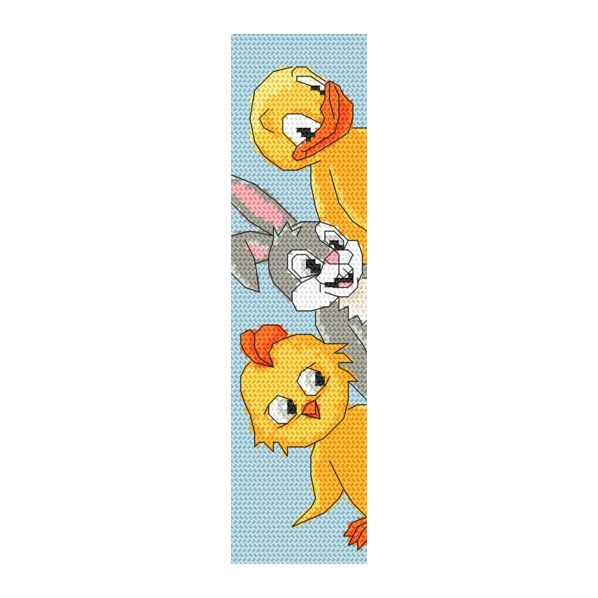 Cross stitch pattern for smartphone - Bookmark with animals