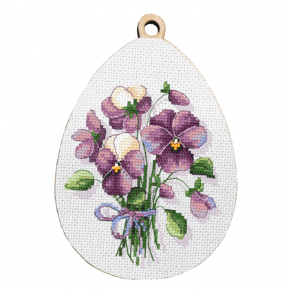 S 10810 Kryssstingmønster for smarttelefon - Egg med pansies