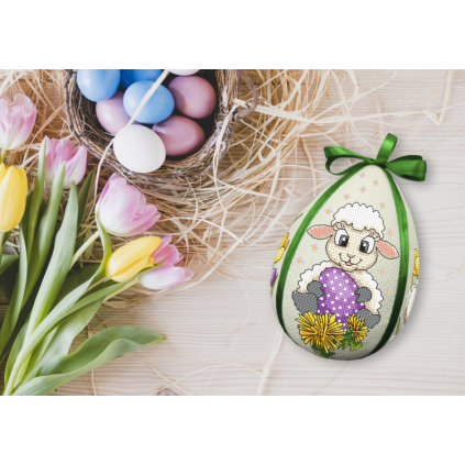 ZU 10740 Cross stitch kit - Easter egg with a lamb