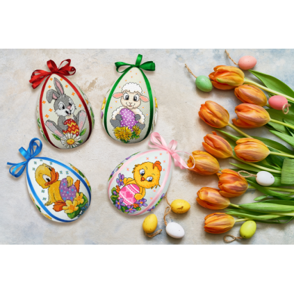 ZU 10740 Cross stitch kit - Easter egg with a lamb