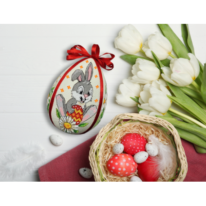 ZU 10732 Cross stitch kit - Easter egg with a hare
