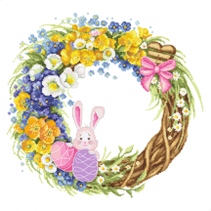 ZN 10522 Cross stitch kit with tapestry - Easter wreath
