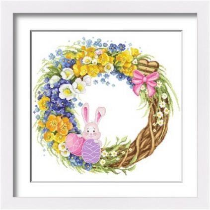 ZN 10522 Cross stitch kit with tapestry - Easter wreath