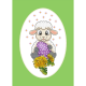 S 10756 Ristipistokuvio älypuhelimelle - kortti lammasta