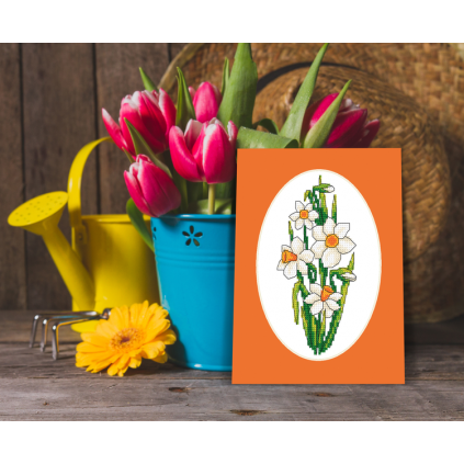ZU 10751 Cross stitch kit - Card with daffodils