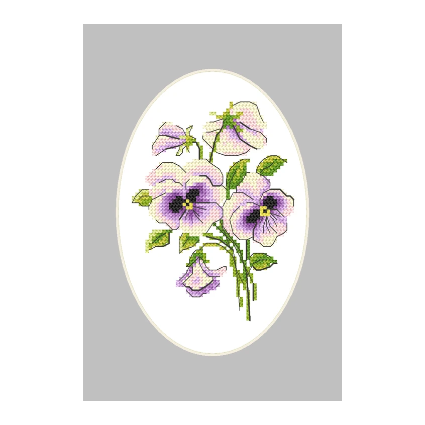 Cross stitch pattern for smartphone - Card with pansies