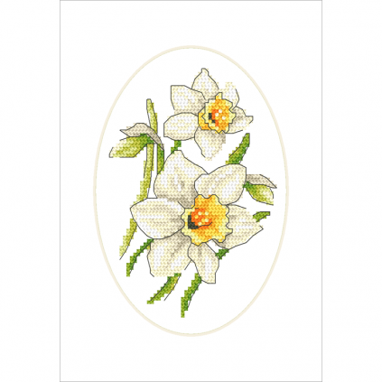 ZSU 10823 Cross stitch kit - Card with daffodils