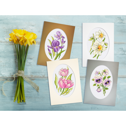 ZSU 10823 Cross stitch kit - Card with daffodils